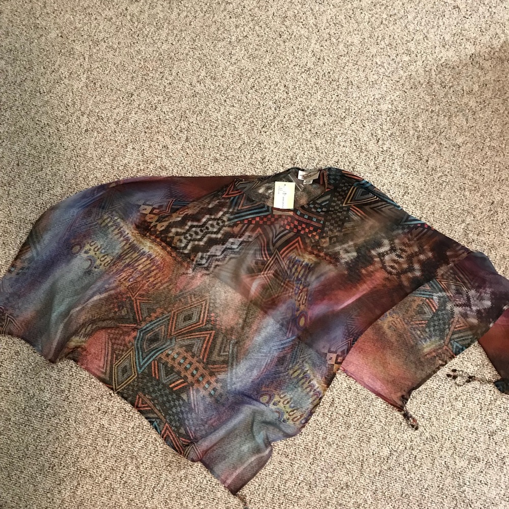 Sterling Style Wearable Art Poncho 💯 % silk